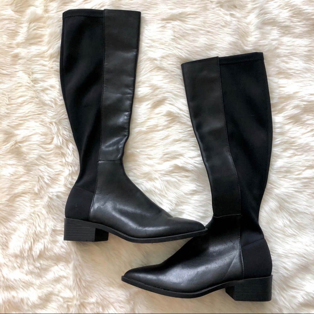 Black Leather Boots Size 5.5